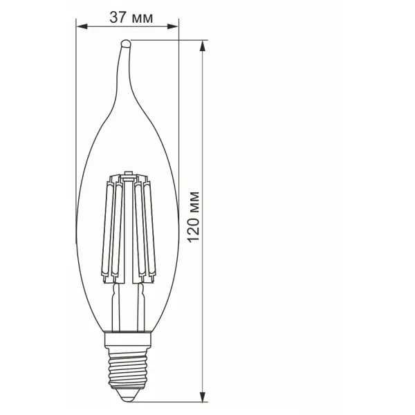 Світлодіодна філаментна лампа Videx Filament C37Ft E14 6Вт 4100K (VL-C37Ft-06144) - фото №1