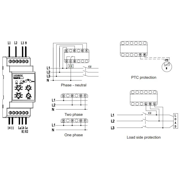 Реле контроля обрыва фаз NOARK Ex9JP-3 AC400V (110233) - фото №3 Реле контроля обрыва фаз NOARK Ex9JP-3 AC400V (110233) - фото №3