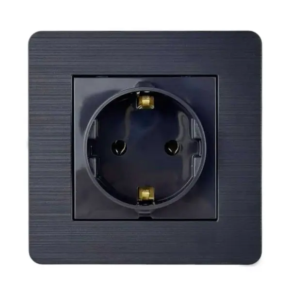 Розетка Nilson Selene антрацит 1-на з заземленням ( 23362517 )