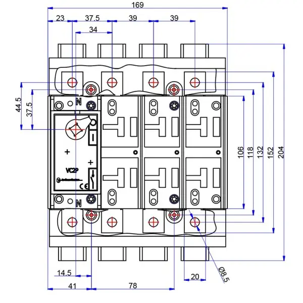 Выключатель нагрузки Technoelectric VC2P 12003SM 250А - фото №1