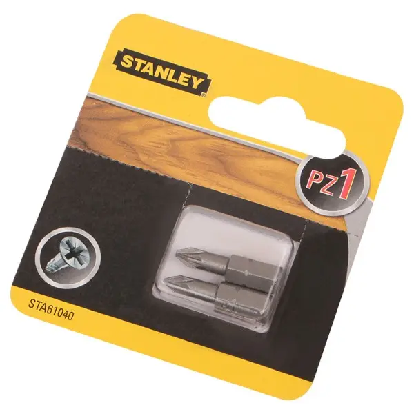 Биты Stanley Pozidriv PZ1х25мм (2шт) - фото №1 Биты Stanley Pozidriv PZ1х25мм (2шт) - фото №1