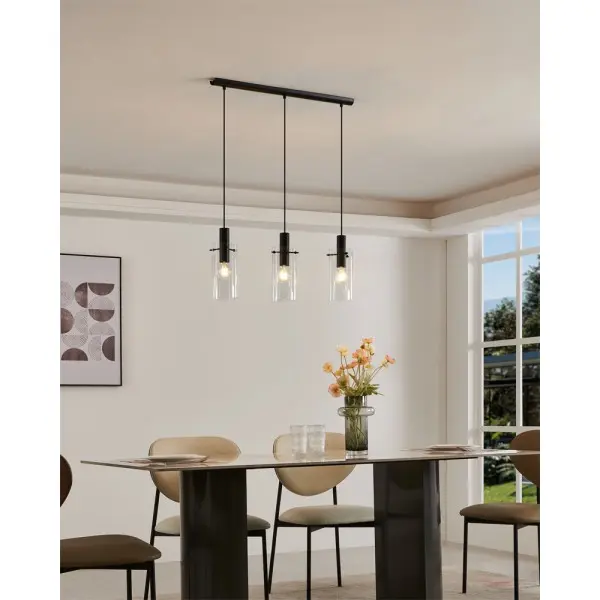 Подвесной светильник, люстра Eglo 97367 Montefino E27 3x60W IP20 черный - фото №2
