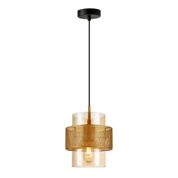 Подвесной светильник, люстра Italux PND-22132-1S-GD-AMB Vinoti E27 1x40W IP20 золотой