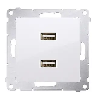 Подвійна розетка Kontakt Simon Simon 54 Premium DC2USB.01/11 з USB заряджанням 2.1А (білий)