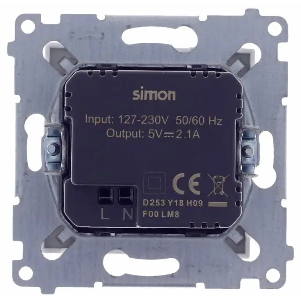 Подвійна розетка Kontakt Simon Simon 54 Premium DC2USB.01/11 з USB заряджанням 2.1А (білий) - фото №1