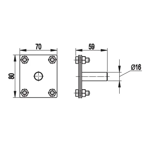 З'єднувач забивного стрижня заземлення DKC NE1302 Ø16мм зі струмопровідною смугою або прутом до 50мм - фото №1