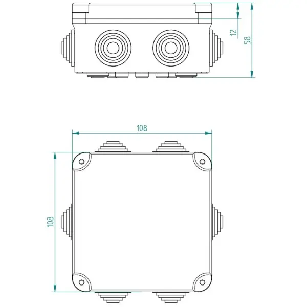 Зовнішня розподільна коробка Elektro-Plast PK-2 (0222-00) 118х118х60 без клем - фото №2 Зовнішня розподільна коробка Elektro-Plast PK-2 (0222-00) 118х118х60 без клем - фото №2