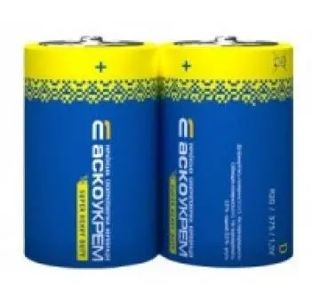 Батарейка сольова Аско-Укрем D.R20.SP2 (вакуум 2шт)