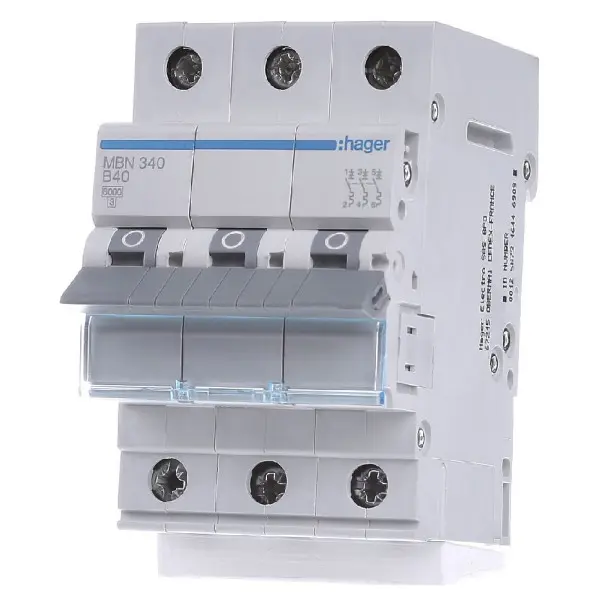 Автоматичний вимикач Hager MBN340 6кА B 40A 3P