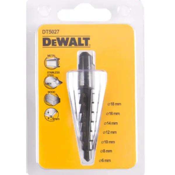 Ступенчатое сверло DeWALT DT5027 Ø 6-18мм по металлу - фото №3