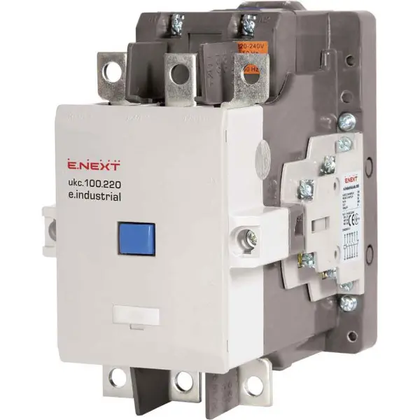 Контактор e.industrial.ukc.100.220, 100А, 220В, no+nc E-Next Контактор e.industrial.ukc.100.220, 100А, 220В, no+nc E-Next
