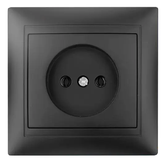 Розетка Elcor Emily 9215 (211648) без заземления (черная) Розетка Elcor Emily 9215 (211648) без заземления (черная)