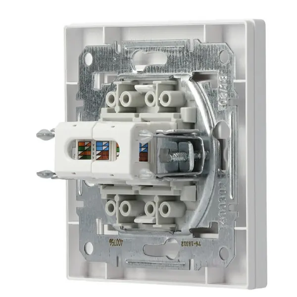 Розетка компьютерная RJ45 кат.6 UTP двойная белая Asfora, EPH4800121 - фото №3