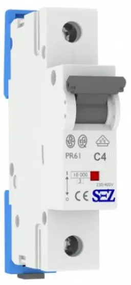 Однополюсный автомат SEZ 61 C 4А (PR61C4А) Однополюсный автомат SEZ 61 C 4А (PR61C4А)