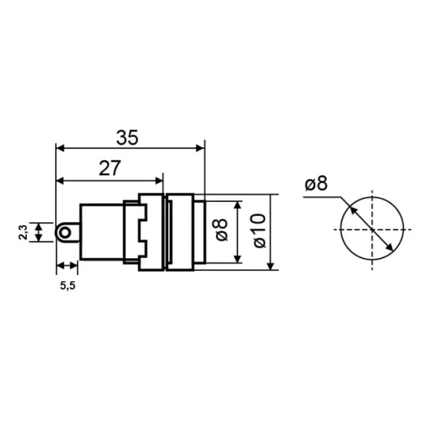 Сигнальная арматура Аско-Укрем AD22E-8DS 24В AC/DC желтая (A0140030171) - фото №4