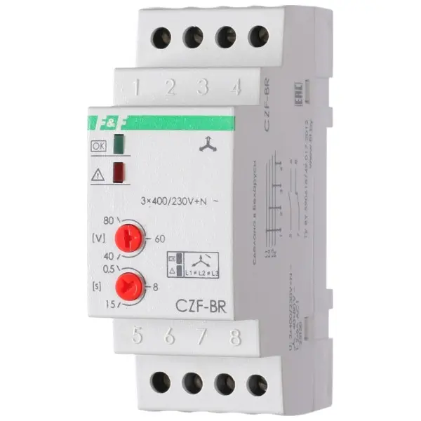 Реле контролю фаз F&F CZF-BR 3х400В+N 10А