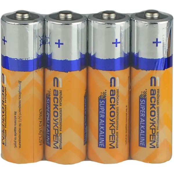 Батарейка щелочная Аско-Укрем AА.LR6.SP4 (вакуум 4шт)