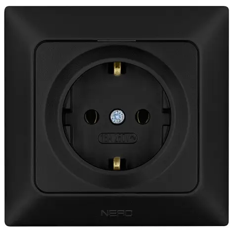 Розетка NE-AD ARAS 93-124-08 с з/к черная