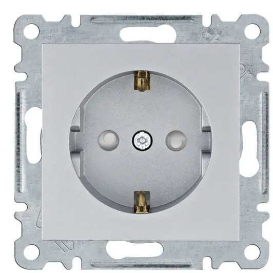 Розетка Hager WL1062 Lumina 16А/230В із з/к із захистом контактів (срібляста)