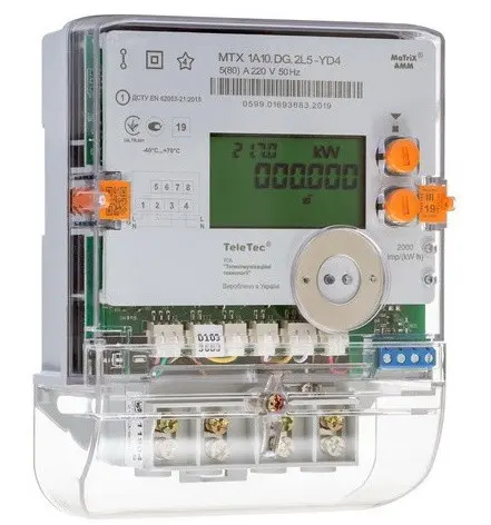 Электрический счётчик PLC2 MTX 1A10.DG.2L5-YD4 Teletec