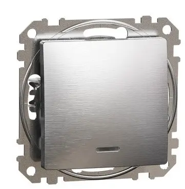 Переключатель Schneider Electric Sedna Design & Elements с подсветкой матовый алюминий SDD170106L