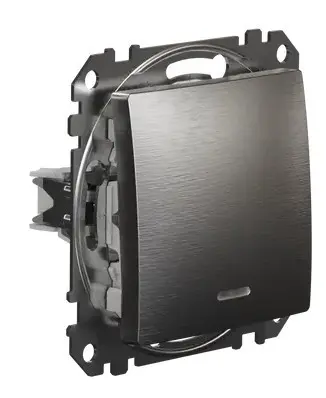 Переключатель Schneider Electric Sedna Design & Elements с подсветкой матовый алюминий SDD170106L - фото №1