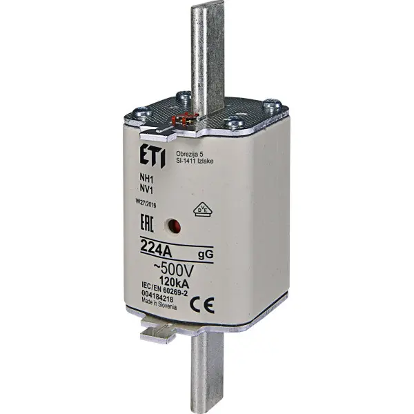 Запобіжник ETI 004184218 NH-1/gG 224A 500V KOMBI Запобіжник ETI 004184218 NH-1/gG 224A 500V KOMBI