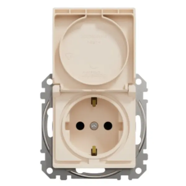 Розетка Schneider Electric Sedna Design & Elementsс заземлением шторками и крышкой бежевая SDD112024 - фото №2 Розетка Schneider Electric Sedna Design & Elementsс заземлением шторками и крышкой бежевая SDD112024 - фото №2