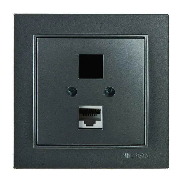 Розетка Nilson Thor антрацит комп'ютерна без модуля ( 27161042 )