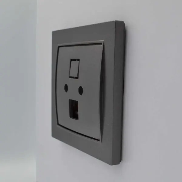 Розетка Nilson Thor антрацит комп'ютерна без модуля ( 27161042 ) - фото №2