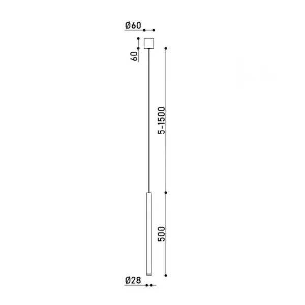 Подвесной светильник, люстра Kloodi PE-OSLO500 LED 1x7W 3000K IP20 Черный - фото №2