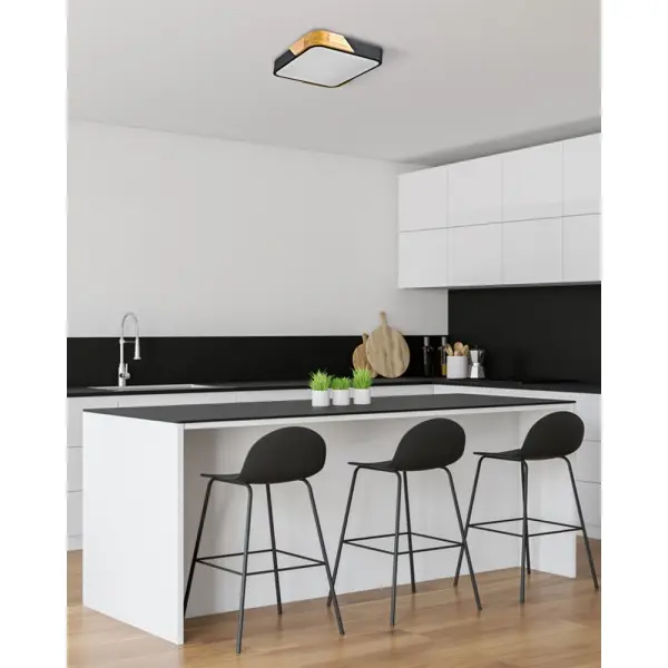 Потолочный светильник Italux PLF-13187-BK-WO Santer LED 1x24W 3000K 2400Lm IP20 черный - фото №1