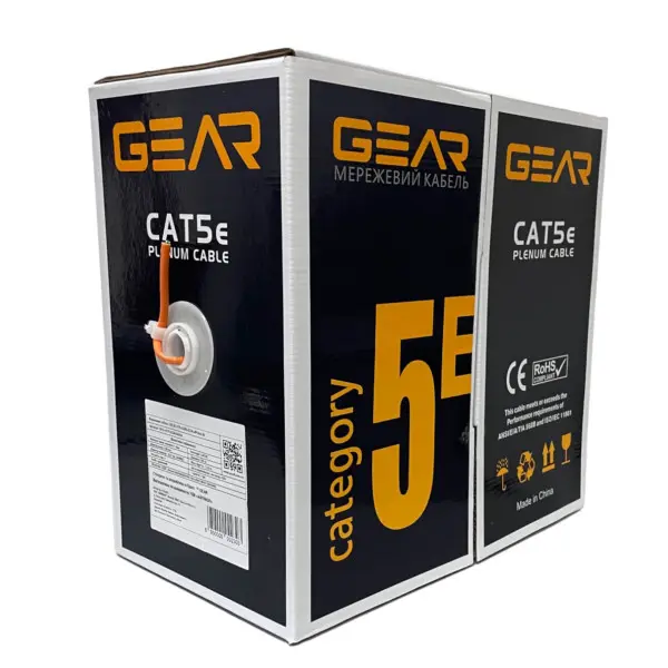 Сетевой кабель витая пара GEAR CAT.5E UTP-LSZH-CCA-4Px2x0.51 (305 м.) - фото №1 Сетевой кабель витая пара GEAR CAT.5E UTP-LSZH-CCA-4Px2x0.51 (305 м.) - фото №1