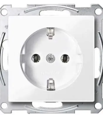 Механизм розетки SCHUKO с центр.платой белый 16А Merten, MTN2301-0325