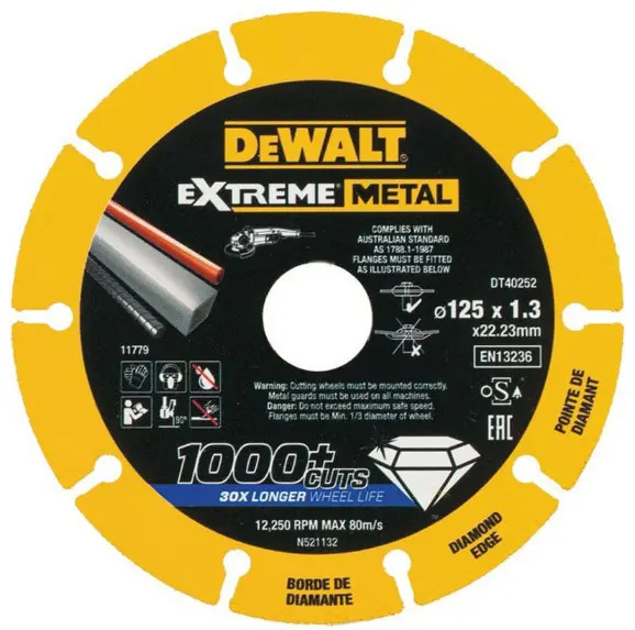 Алмазный диск по металлу DeWALT DT40252 Ø 125х1,3х22,2мм