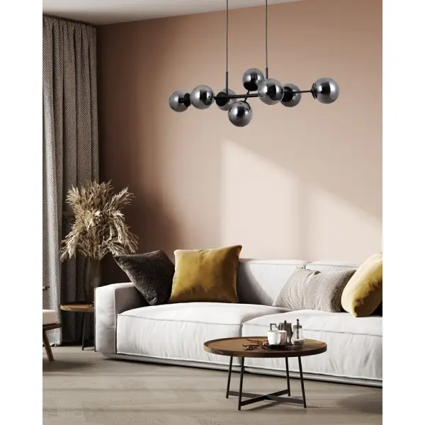Подвесной светильник, люстра Italux PND-1098-8-BL Molite E14 8x5W IP20 графитовый - фото №1