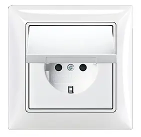 Розетка ABB Basic 55 20 EUK-94-507 с заземлением и крышкой (белая) - фото №1 Розетка ABB Basic 55 20 EUK-94-507 с заземлением и крышкой (белая) - фото №1