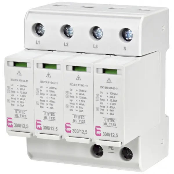Ограничитель перенапряжения ETITEC ML T123 300/12,5 4+0 4p TNC-S (2440667)