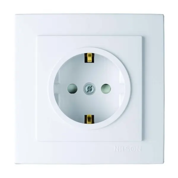 Розетка Nilson Touran біла 1-на з заземленням з шторкою ( 24111019 )