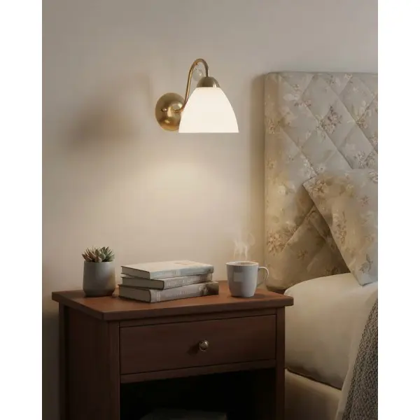 Бра, настенный светильник Italux WL-5643-1-HBR Lugano E27 1x40W IP20 латунный - фото №3