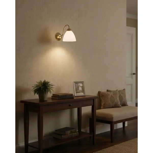 Бра, настенный светильник Italux WL-5643-1-HBR Lugano E27 1x40W IP20 латунный - фото №4