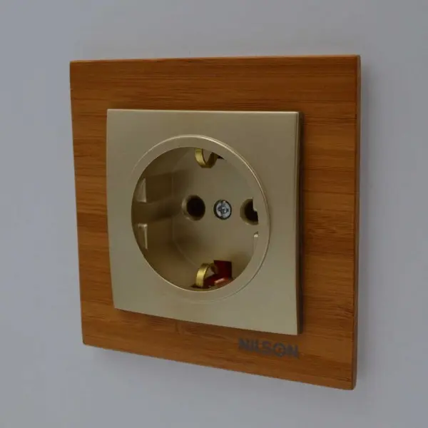 Розетка Nilson Touran золото 1-на з заземленням ( 24151017 ) - фото №7