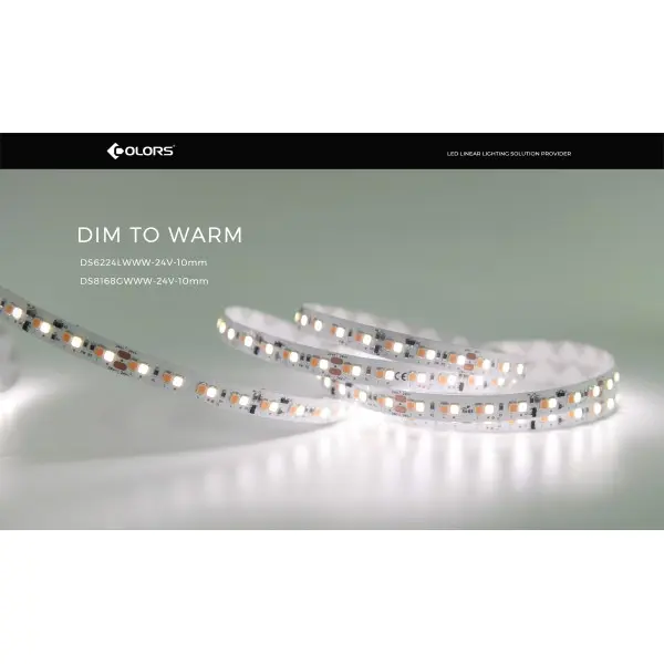 LED лента COLORS 168-2835-24V-IP20 13.5W 580Lm 1900K+3000K 5м (DS8168GWWW-24V-10mm) - фото №3