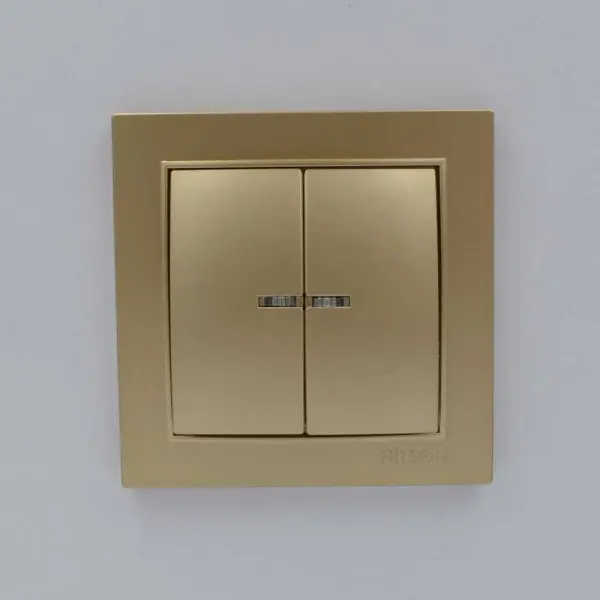 Выключатель Nilson Thor золото 2кл с подсветкой ( 27151004 ) - фото №1