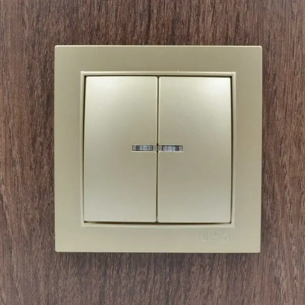 Выключатель Nilson Thor золото 2кл с подсветкой ( 27151004 ) - фото №3