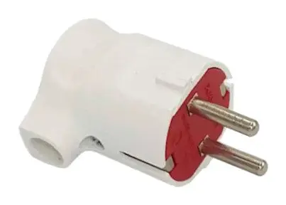 Кутова вилка стандартна Neomax з заземленням біла (NX1004)