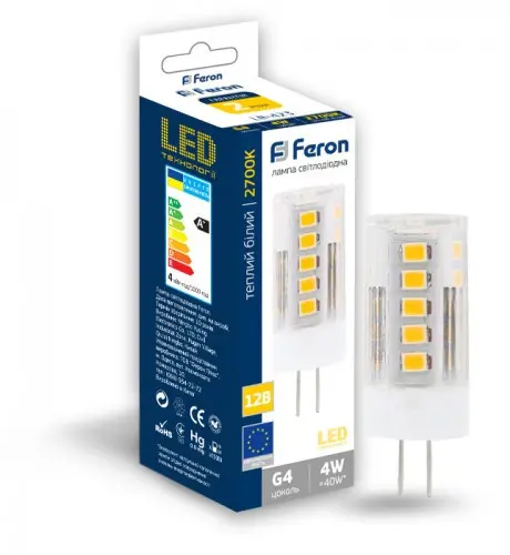 Светодиодная лампа Feron LB-423 4Вт 2700К G4 - фото №2 Светодиодная лампа Feron LB-423 4Вт 2700К G4 - фото №2