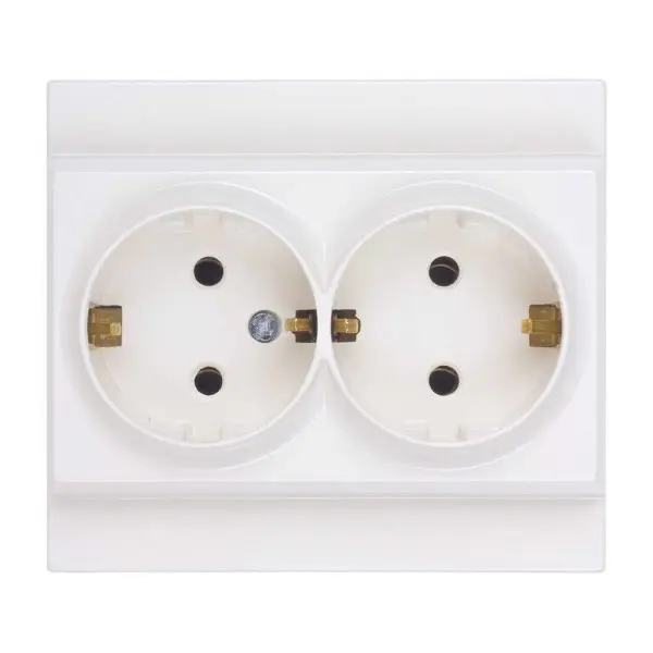 Розетка Nilson Moda біла 2-на з заземленням ( 21111025 )