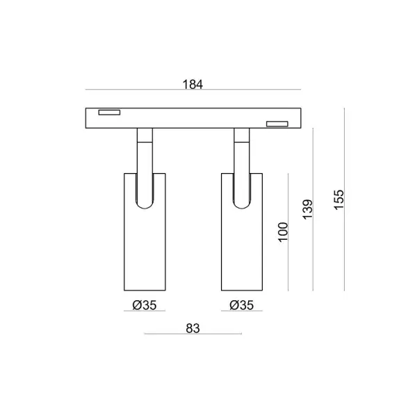 Магнитный светильник Alumled ALMG-M01-2 2x7W 30° 4000К CREE1304 560LM BK - фото №1