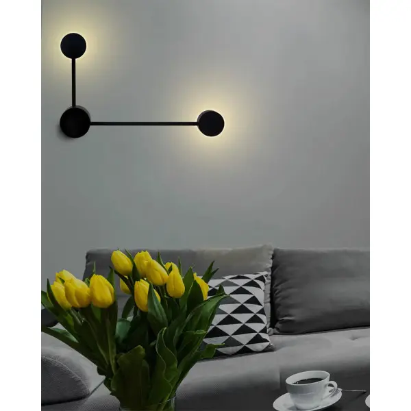 Бра, настінний світильник Goldlux 326294 Joy GX53 2x6W 4000K 660Lm IP20 Bk - фото №1